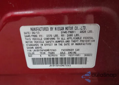 2014 Infiniti Q50 from USA, damaged, VIN JN1BV7AP4EM673343
